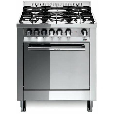Lofra Cucina A Gas M76GV / C 5 Fuochi A Gas Forno A Gas Classe A Dimensioni 70 X 60 Cm Colore Inox Serie Maxima 70