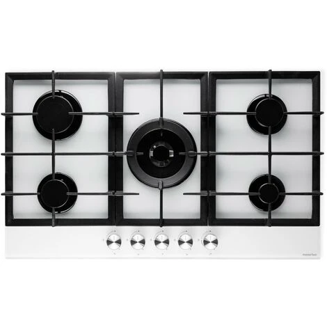 PremierTech PC905GW Piano Cottura A Gas Bianco Da 90cm (86cm) 5 Fuochi In Vetro - immagine 4