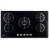 PremierTech PC5G90V Piano Cottura A Gas 5 Fuochi 90cm Vetro Nero