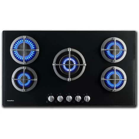 PremierTech PC5G90V Piano Cottura A Gas 5 Fuochi 90cm Vetro Nero - immagine 2