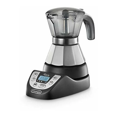 DeLonghi Alicia PLUS EMKP 21.B Caffettiera Moka Elettrica 1-2 Tazze, Caffè Caldo Per 30 Minuti, Funzione Orzo, Spegnimento Automatico, Risparmio Energetico, Facile Da Usare E Da Pulire, 450 W,Argento - immagine 2