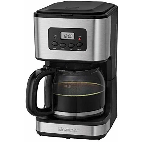Clatronic KA 3642 Macchina Per Caffè Con Filtro Per 12 14 Tazze, 1,5 L, Acciaio Inossidabile, Timer, Inox Nero - immagine 2