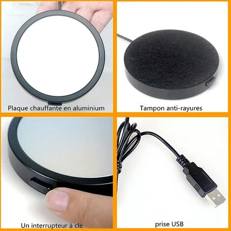 Scalda Tazze Da Caffè, Sottobicchiere Riscaldato Elettrico USB, Scalda Teiera, Fornisce Una Temperatura Costante Per Caffè, Latte E Bevande In Ufficio E A Casa - immagine 5