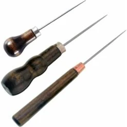 3 Pezzi In Pelle Punteruolo Strumento Per Cucire, Punteruolo In Pelle, Punteruolo In Legno, Per Cucire In Pelle, Pelle Fatta A Mano Fai Da Te, 3 Forme
