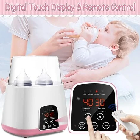Scaldabiberon Elettrico, Sterilizzatore Per Biberon Elettrico Portatile 6 In 1 Con Display A LED E Controllo Della Temperatura, Per Sterilizzare/scongelare/riscaldare Gli Alimenti - immagine 2