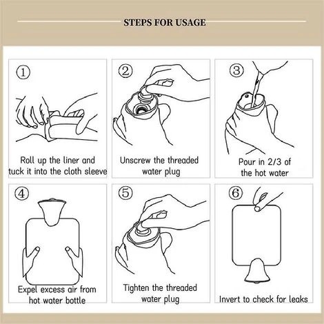 Nuova Borsa Scaldamani, Borsa Dell'acqua Calda Con Copertura In Tessuto Peluche A Due Mani, Borsa Scaldamani Riempita D'acqua In PVC (rosa) - immagine 4