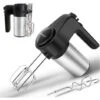 Aigostar Hanson - Sbattitore Elettrico, Fruste Elettriche,Velocità Regolabili E Turbo Boost Con 2 Fruste & 2 Ganci In Acciaio Inox, Design Di Espulsione A Un Pulsante
