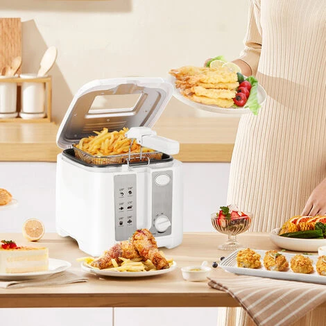 Aigostar Indra 30HEX - Friggitrice 1650Watts, Capacità 2,5Litri Con Finestra, Controllo Di Temperatura, Indicatori Luminasi. BPA Assente - immagine 3