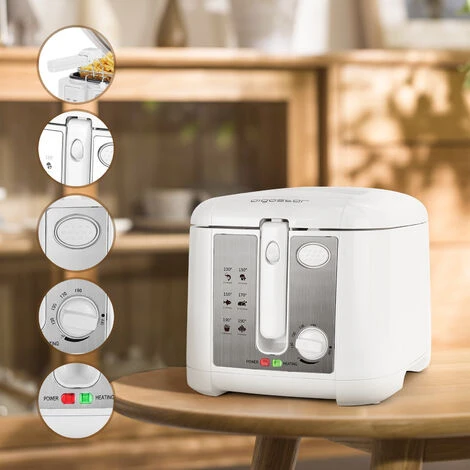 Aigostar Indra 30HEX - Friggitrice 1650Watts, Capacità 2,5Litri Con Finestra, Controllo Di Temperatura, Indicatori Luminasi. BPA Assente - immagine 5