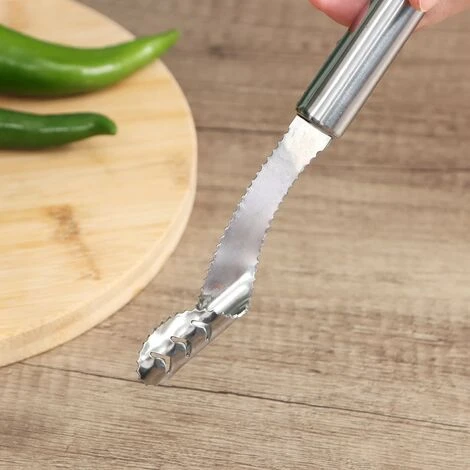 Affettaverdure Cutter Detorsoli Estrattore Di Semi Pomodoro Pepe Gadget In Acciaio Inossidabile Dispositivo Per Frutta Carota Con Semi Jalapeno Detorsolatore - immagine 4