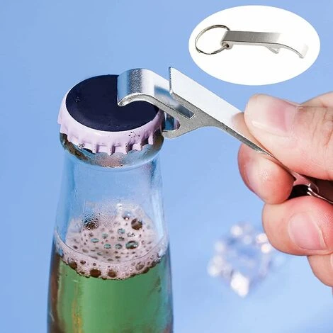 Portachiavi Apribottiglie, Mini Apribottiglie In Alluminio Per Birra - Chiave Apribottiglie, Per Apribottiglie Con Gambe - Portachiavi Apribottiglie Tascabile Per Birra, 2 Monete D'argento - immagine 3