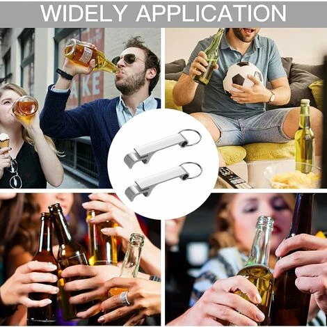 Portachiavi Apribottiglie, Mini Apribottiglie In Alluminio Per Birra - Chiave Apribottiglie, Per Apribottiglie Con Gambe - Portachiavi Apribottiglie Tascabile Per Birra, 2 Monete D'argento - immagine 5