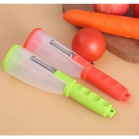 Coltello Spelucchino Multifunzionale Con Tubo Di Conservazione Per Pelapatate Per Verdure E Frutta, Forniture Per La Casa, Gadget Da Cucina - immagine 5