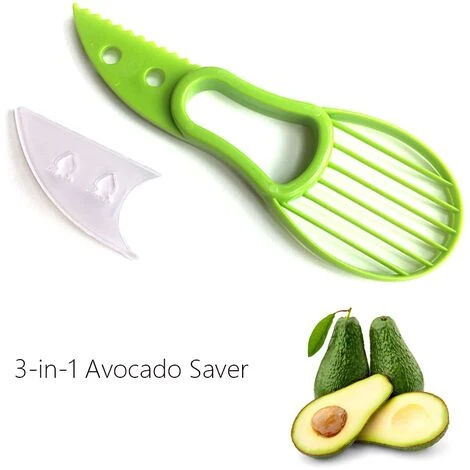 3-in-1 Avocado Affettatrice Shea Corer Burro Pelapatate Cutter Separatore Di Polpa Coltello Di Plastica Utensili Da Cucina Per Verdure Accessorio Per La Casa - immagine 2