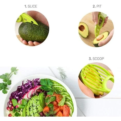 3-in-1 Avocado Affettatrice Shea Corer Burro Pelapatate Cutter Separatore Di Polpa Coltello Di Plastica Utensili Da Cucina Per Verdure Accessorio Per La Casa - immagine 4