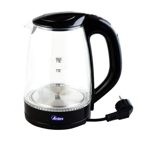 Bollitore In Vetro Ardes AR1K47 Spegnimento Automatico Luci Led Blu - immagine 3