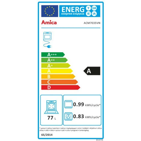 Cucina Mista 77l 4 Fuochi Nera - Acm7035vn - Amica - immagine 2
