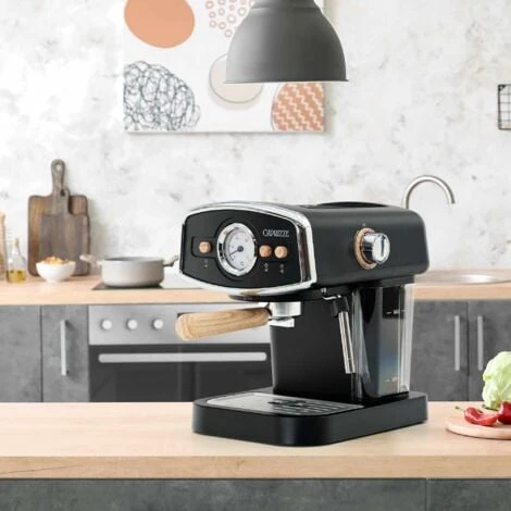 Macchina Caffé Express Semi-automatica Caprizze Kai 1050 W 15 Bar Capacitá Per 5 Tazzine Con Vaporizzatore Colore Nero Opaco - immagine 2