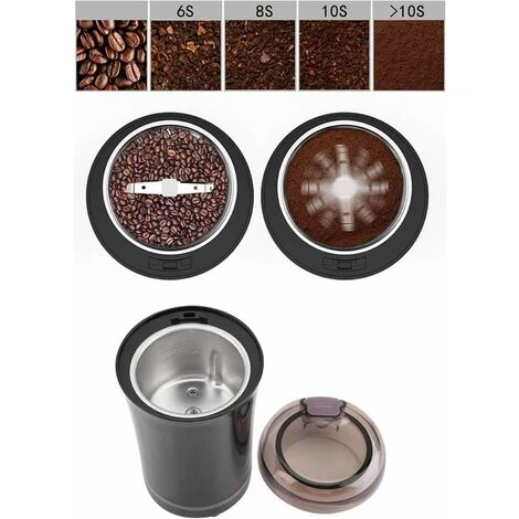 Macinacaffè Elettrica 300W, Con Lame In Acciaio Inossidabile E Spazzola Per La Pulizia - immagine 4