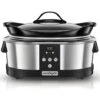 Crock-Pot Pentola Per Cottura Lenta, Slow Cooker, 5.7 Litri, Fino A 6-8 Persone, Spegnimento Automatico, 2 Impostazioni Cottura E Funzione Mantenimento In Caldo Automatica, 230 W, Ceramica, Argento