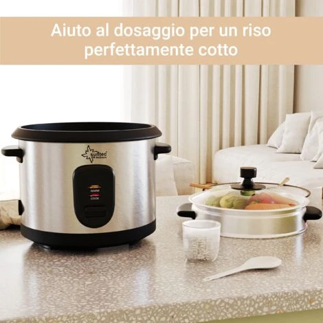 Suntec Wellness, Cuoci Riso Thuy-Denise, Capacità Con Funzione Cottura A Vapore 1 L Acciaio Inox - immagine 5