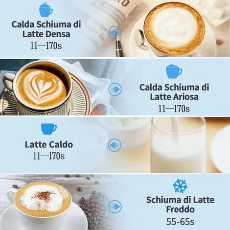 Schiumatore Latte Elettrico,Morpilot Montalatte Elettrico 4 In 1, Montalatte Silenzioso Per Macchiato Cappuccino Caffélatte Latte Freddo O Caldo Rivestimento Antiaderante - immagine 2