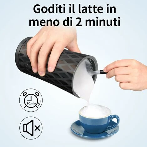 Schiumatore Latte Elettrico,Morpilot Montalatte Elettrico 4 In 1, Montalatte Silenzioso Per Macchiato Cappuccino Caffélatte Latte Freddo O Caldo Rivestimento Antiaderante - immagine 3