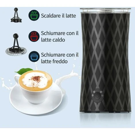 Schiumatore Latte Elettrico,Morpilot Montalatte Elettrico 4 In 1, Montalatte Silenzioso Per Macchiato Cappuccino Caffélatte Latte Freddo O Caldo Rivestimento Antiaderante - immagine 4