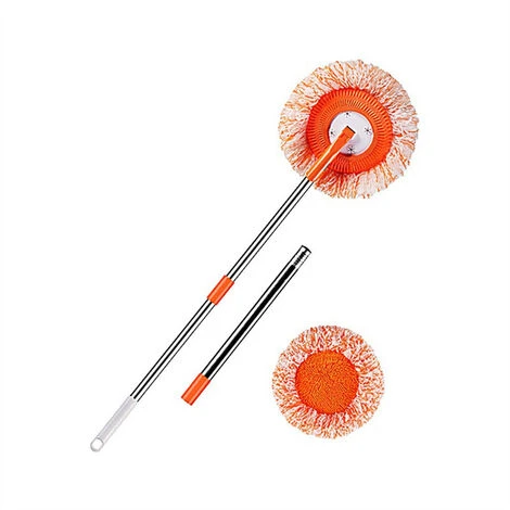 Mocio Per Pulizia Rotante Con Manico Regolabile Mocio Per Pulizia Inerte Per Detergente Per Vetri Per Pavimenti, Soffitti, Pareti Domestiche 1 Pz - immagine 2