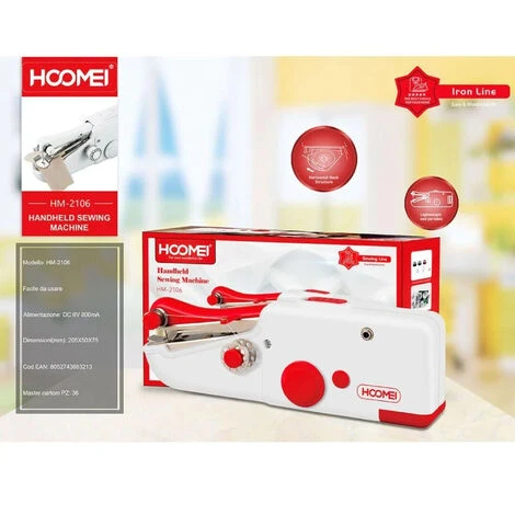 Macchina Da Cucire Portatile Mini Cucitrice Da Viaggio Per Tessuti Taglio Cucito - immagine 5