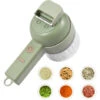 Tritaverdure 4 In 1 Set Tritatutto Elettrico Portatile Set Tagliaverdure Wireless Con Alimentazione USB Per Aglio Peperoncino Cipolla Sedano Zenzero Carne (verde)