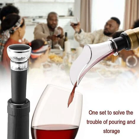 Aeratore Per Vino Da 1 Pezzo E Tappo Per Vino Da 1 Pezzo Vuoto D'aria Antigoccia Riutilizzabile Tappo Del Vino In Silicone Aspiratore D'aria Per Vino Rosso Champagne - immagine 3