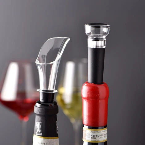 Aeratore Per Vino Da 1 Pezzo E Tappo Per Vino Da 1 Pezzo Vuoto D'aria Antigoccia Riutilizzabile Tappo Del Vino In Silicone Aspiratore D'aria Per Vino Rosso Champagne - immagine 4