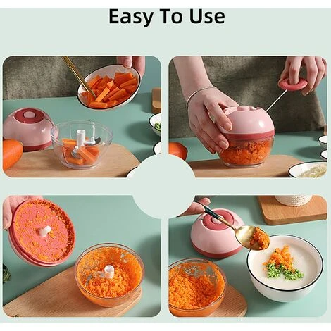 Mini Trita-aglio, Taglierina, Trita-aglio, Frantoio, Spremi-aglio, Tritatutto, Mini Robot Da Cucina, Lame In Acciaio Inossidabile Resistenti E Facili Da Usare, Strumento Ideale Per La Cucina Domestica - immagine 3