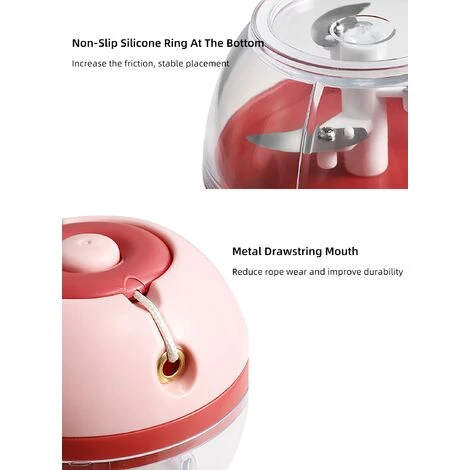 Mini Trita-aglio, Taglierina, Trita-aglio, Frantoio, Spremi-aglio, Tritatutto, Mini Robot Da Cucina, Lame In Acciaio Inossidabile Resistenti E Facili Da Usare, Strumento Ideale Per La Cucina Domestica - immagine 4