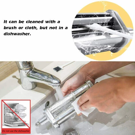 Pasta Maker Attachment Pasta Roller Cutter Parts Noodles Press Machine Compatibile Con Le Impastatrici KitchenAid Per Pasta Sfoglia (Argento) - immagine 4