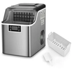 RELAX4LIFE Macchina Per Cubetti Di Ghiaccio, Capacità 18 Kg/24 Ore, Durata 15-20 Min Con Timer 1-24 Ore, Serbatoio D’Acqua 3,2L, Stoccaggio Ghiaccio 1,2 Kg, Produttore Domestico Di Ghiaccio A Cubetti