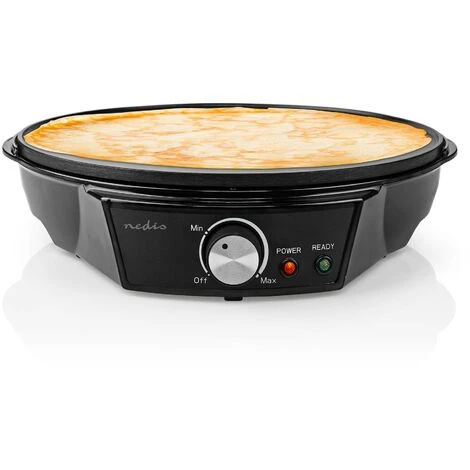 Nedis Creperie Elettrica Diametro: 300 Mm 1200 W Rivestimento Antiaderente Impostazione Della Temperatura Indicatore Luminoso / Spia Nero Metallo - immagine 3