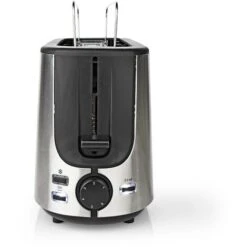 Nedis Tostapane Serie In Acciaio Inossidabile 1 Slot Livelli Di Doratura: 6 Funzione Di Scongelamento Portapane Alluminio