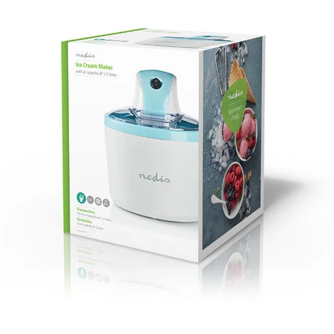 Nedis Gelatiera 1.2 L Bianco / Blu Alluminio / Plastica - immagine 5