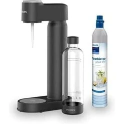 Philips Water Gasatore Lite Per Acqua Frizzante Con Bottiglia E Bombola Da 425gr Colore Nero