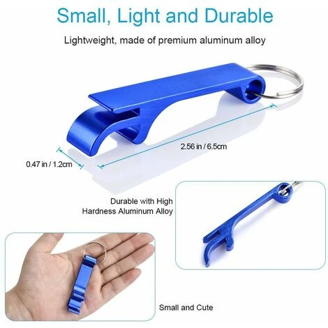 Apribottiglie Colorate Per Birra Mcyye, Apribottiglie Portachiavi In Metallo Premium, Apribottiglie Per Bevande Per Uomo, Donna, Piccolo E Pratico, Facile Da Trasportare, Apri Facilmente I Coperchi De - immagine 2