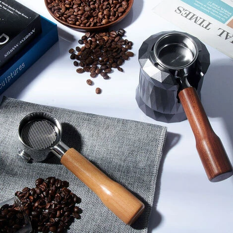 51mm Bottomless Portafilter Coffee Bottomless Compatible With DeLonghi Espresso Machine EC680 And EC685 Rosewood Handle (Filter Basket Included, Two Ears) - immagine 3