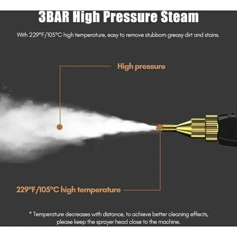 Pulitore A Vapore Portatile GTA 2500W, Macchina Per La Pulizia A Vapore Pressurizzata Ad Alta Temperatura Con Testine A Spazzola, Per Auto Da Bagno Mobili Da Cucina, Spina Europea Rossa - Spina Europe - immagine 4