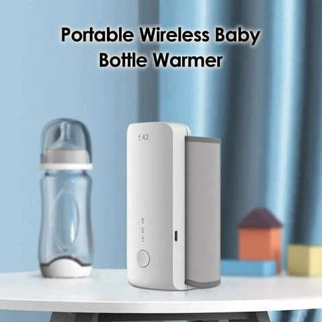 Scaldabiberon Portatile Senza Fili Borsa Termica Per Scaldabiberon Da Viaggio Batteria Integrata Con Cavo Di Ricarica USB (bianco) - immagine 2