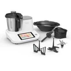 Moulinex Hf506111 Click & Cook Robot Da Cucina Multifunzione, 1400 W, 3.6L, Da 30 A 120 °C, Bianco