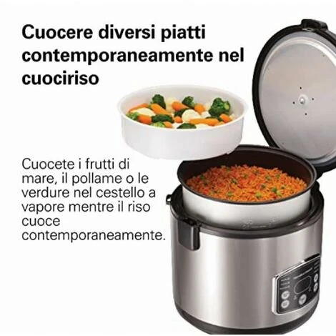 Hamilton Beach 37541-CE Cuociriso, 700 W, 4.7 Litri, Inossidabile, Acciaio Inox - immagine 2