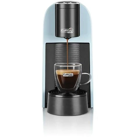 Caffitaly System - VOLTA S35 Macchina Da Caffè Espresso A Sistema Chiuso Per Capsule Originali R-Smart - Compatta, Veloce E Silenziosa, Poggia Tazze Regolabile, Celeste