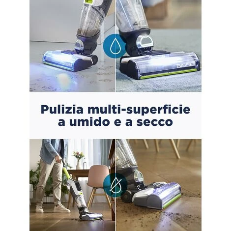 BISSELL CrossWave X7 Plus Cordless Pet Pulitore Multi-Superficie 3-in-1 Lavapavimenti E Aspirapolvere Modalità Turbo Per Peli Di Animali Domestici Tecnologia A Doppio Serbatoio 75dB 3479N - immagine 2