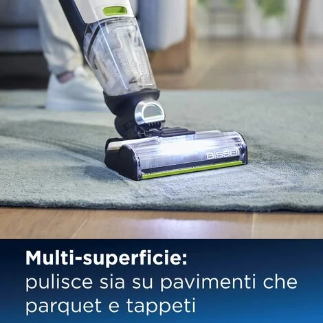 BISSELL CrossWave X7 Plus Cordless Pet Pulitore Multi-Superficie 3-in-1 Lavapavimenti E Aspirapolvere Modalità Turbo Per Peli Di Animali Domestici Tecnologia A Doppio Serbatoio 75dB 3479N - immagine 5